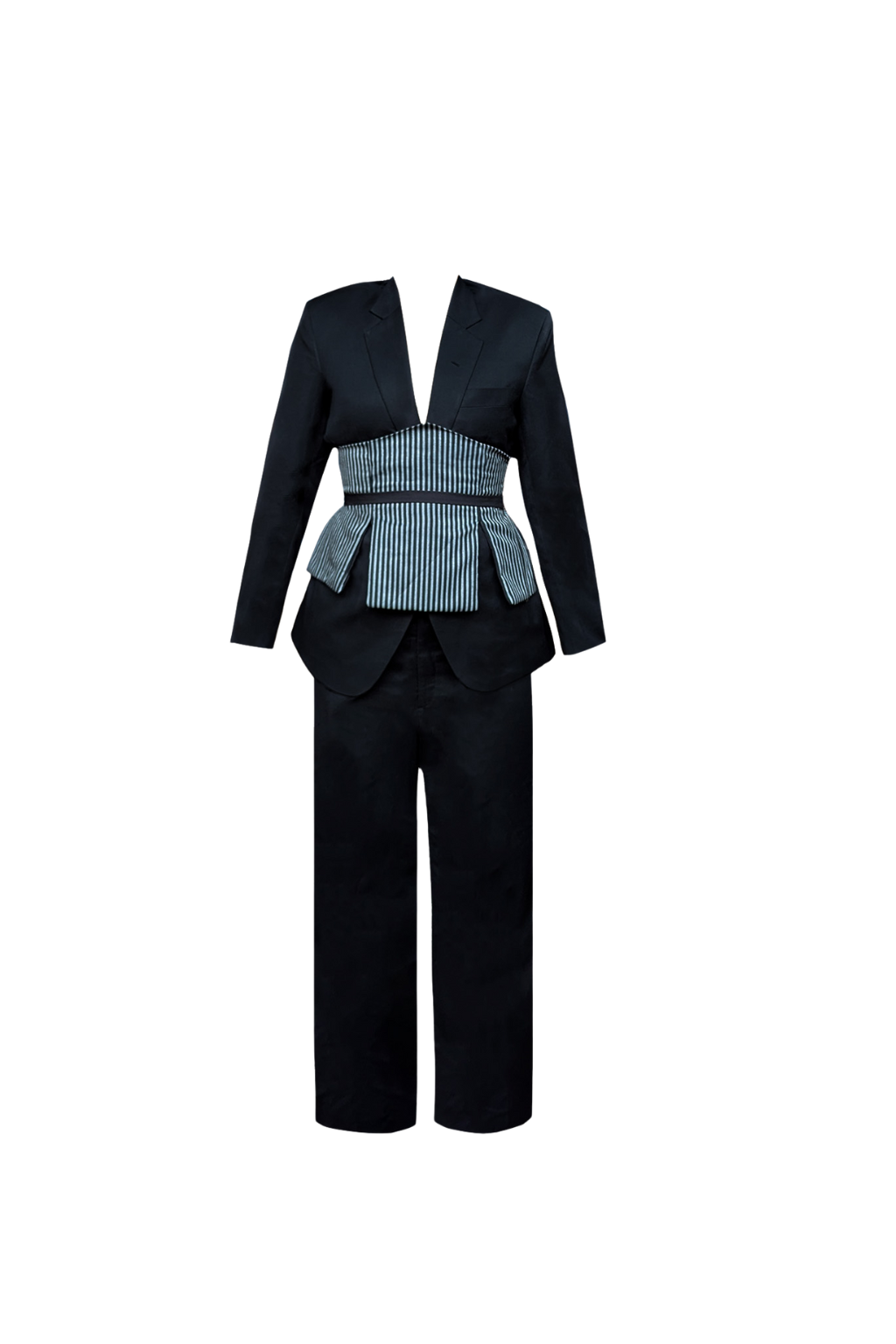 The Verdict Set – Black Pant Suit with Corset Belt