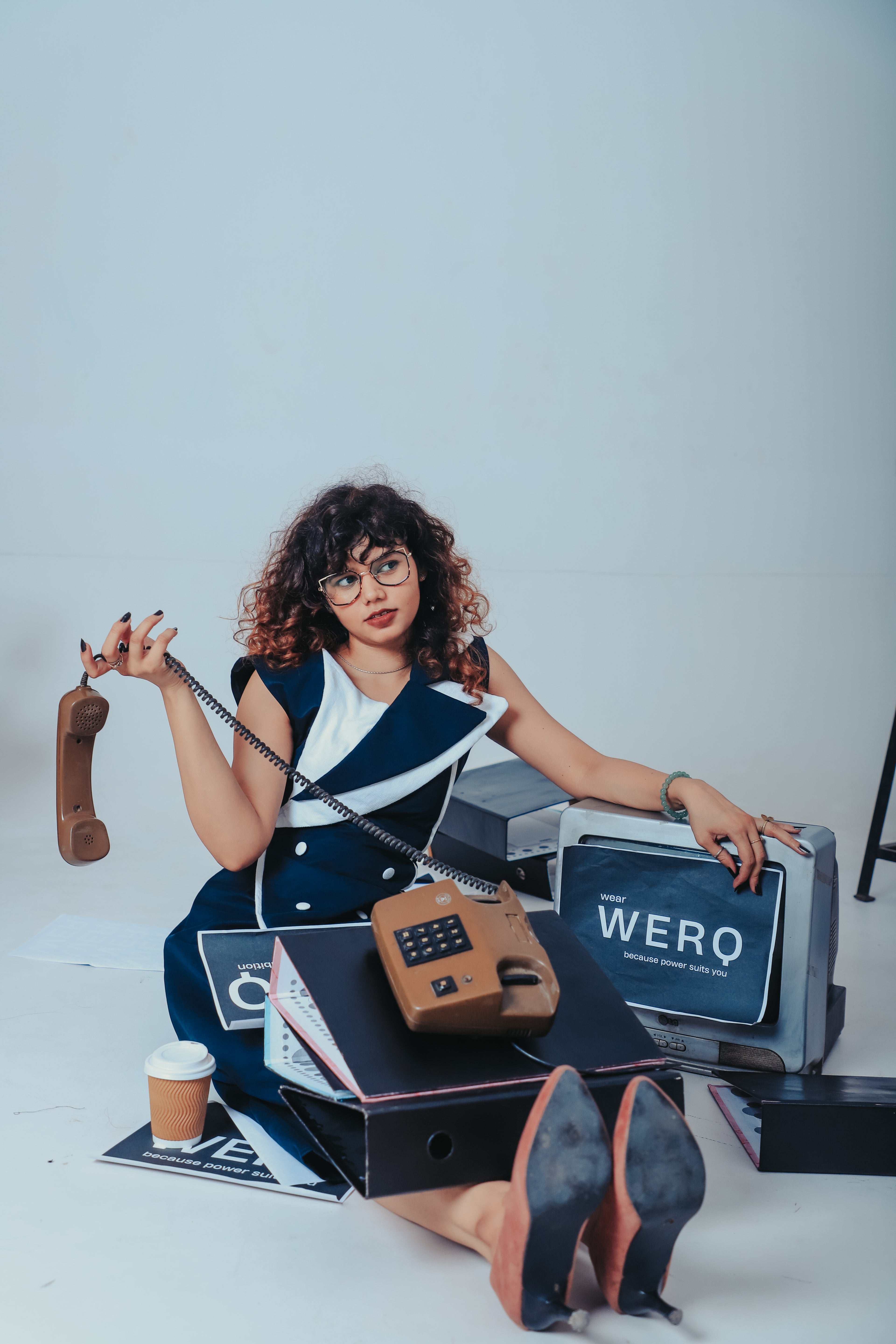 The Origin Dress – Blue Double-Breasted Dress with Designer Lapel