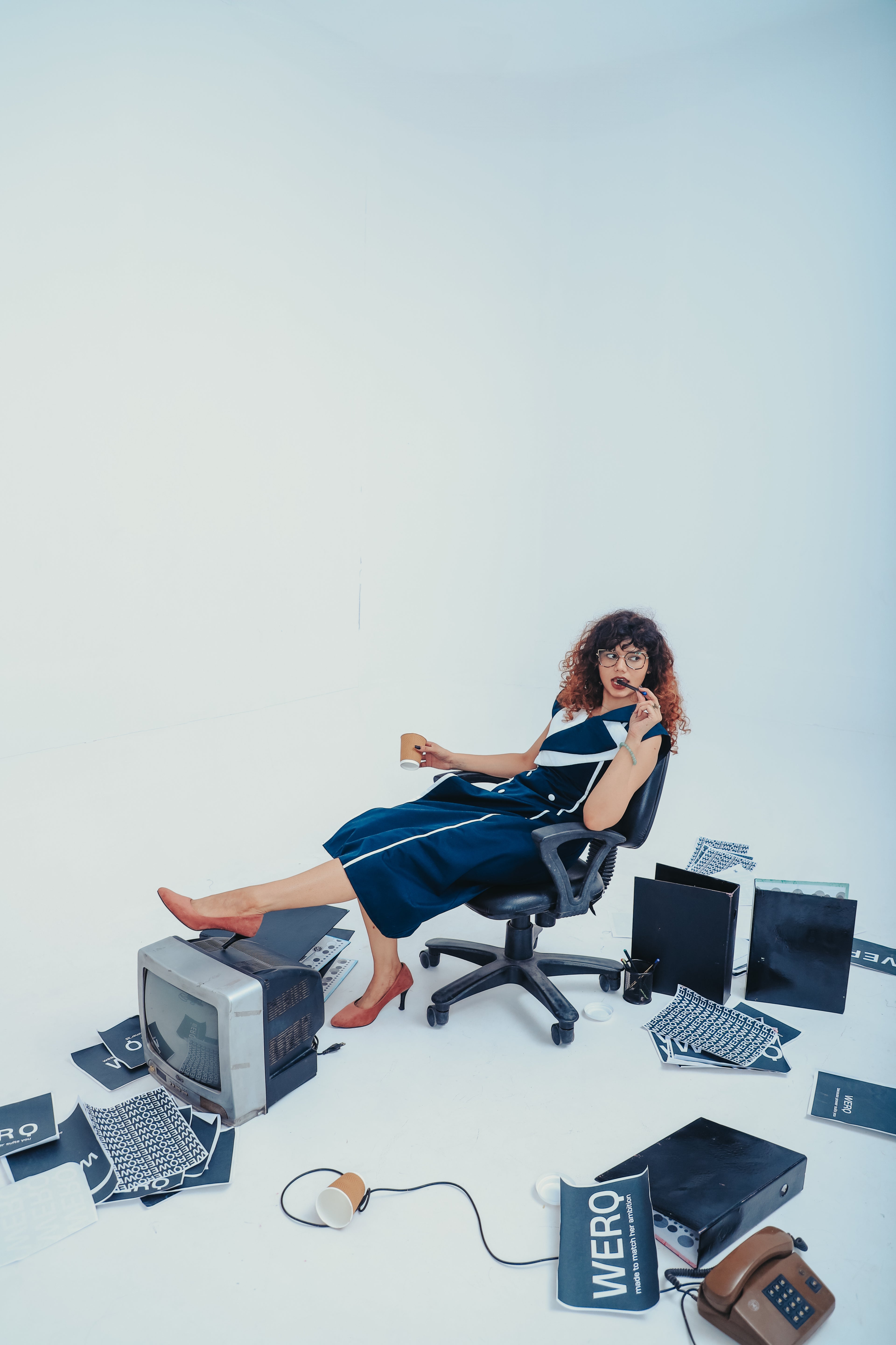 The Origin Dress – Blue Double-Breasted Dress with Designer Lapel