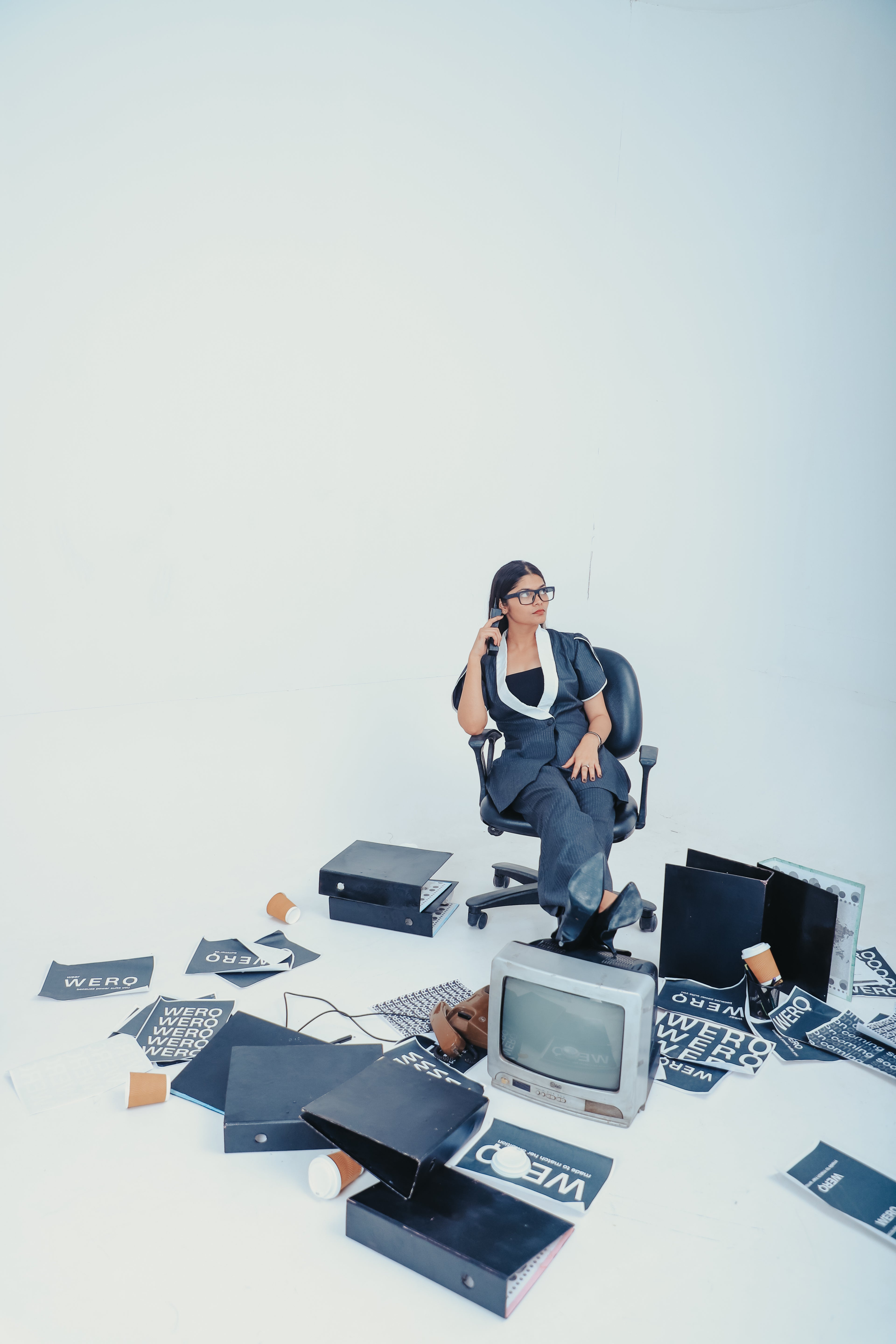 The Statute Set — Gray Pinstripes Pant Suit with Shawl Lapel