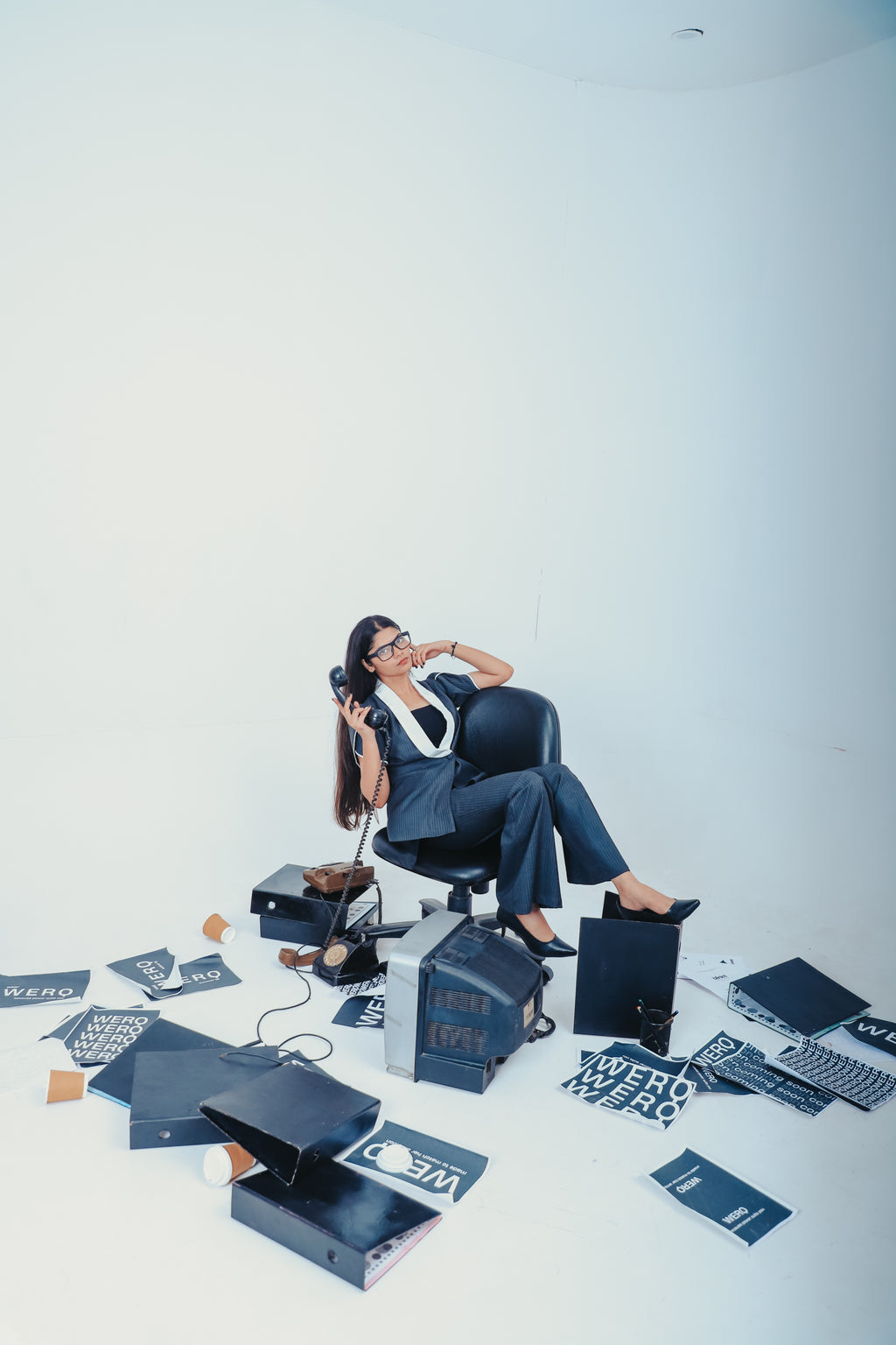 The Statute Set — Gray Pinstripes Pant Suit with Shawl Lapel