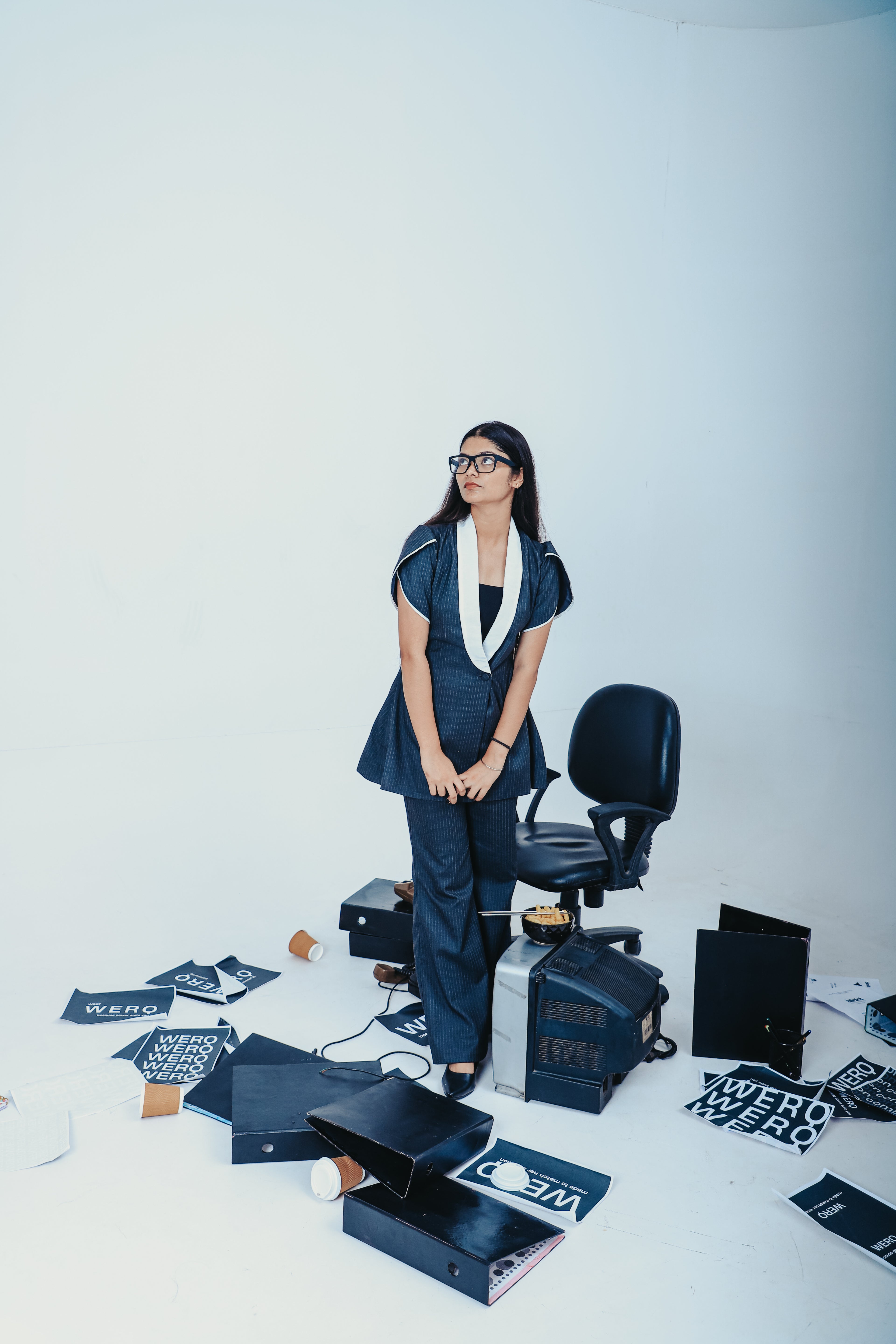 The Statute Set — Gray Pinstripes Pant Suit with Shawl Lapel