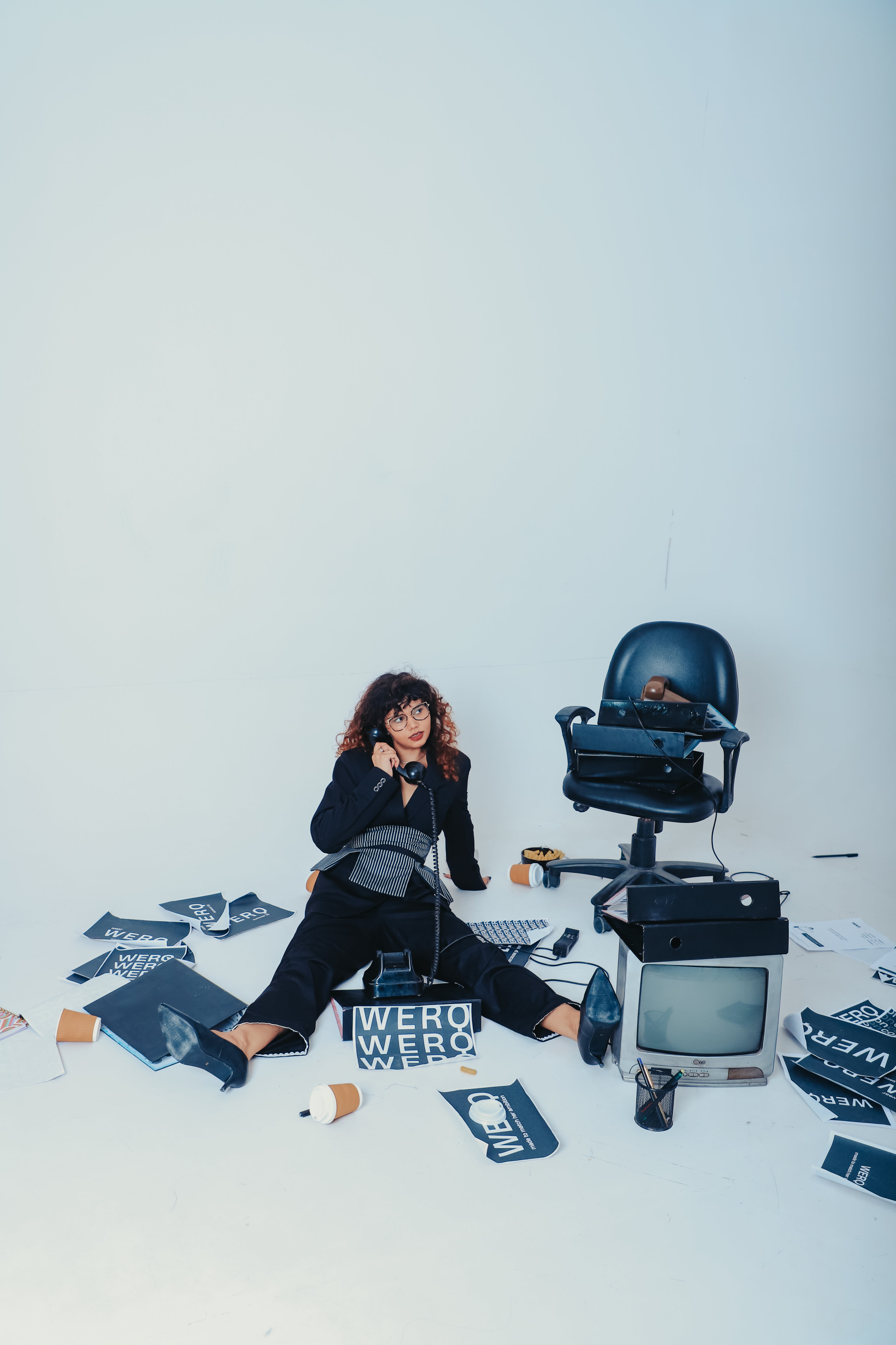 The Verdict Set – Black Pant Suit with Corset Belt