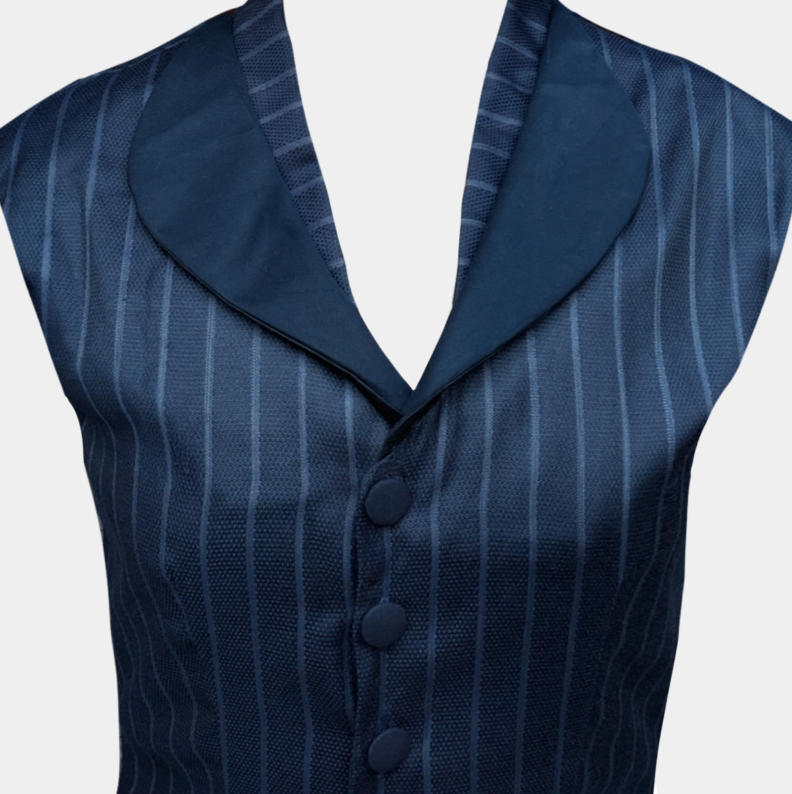 The Prime Dress — Blue Double-Collar Tailored Dress