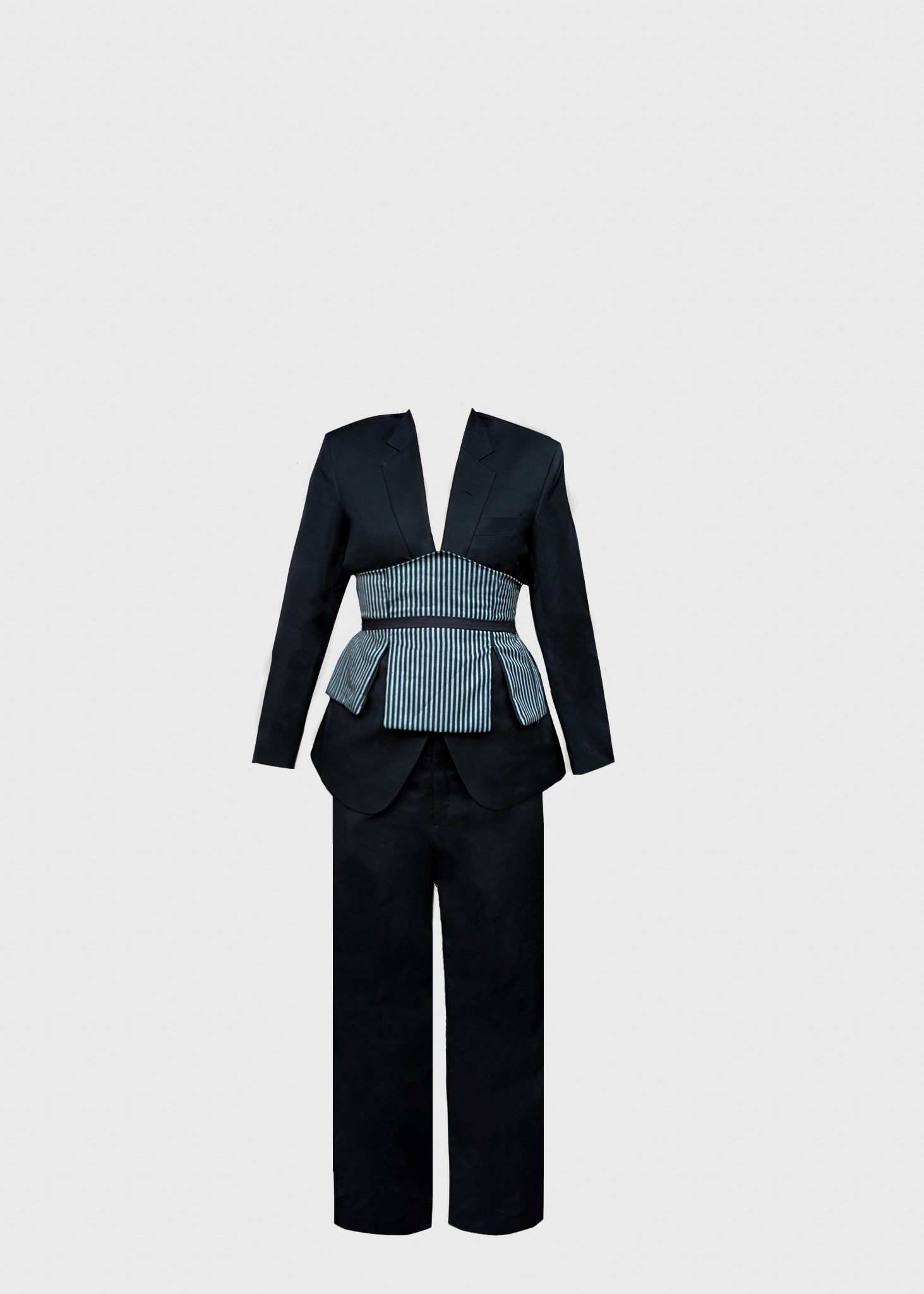 WERQ corset suit, commanding black fashion, empowering women’s suiting, corset officewear outfit, fierce female outfit India, premium blazer with corset, Indian brand corset suit, sharp cut office suit, workwear for Indian entrepreneurs, formalwear corset