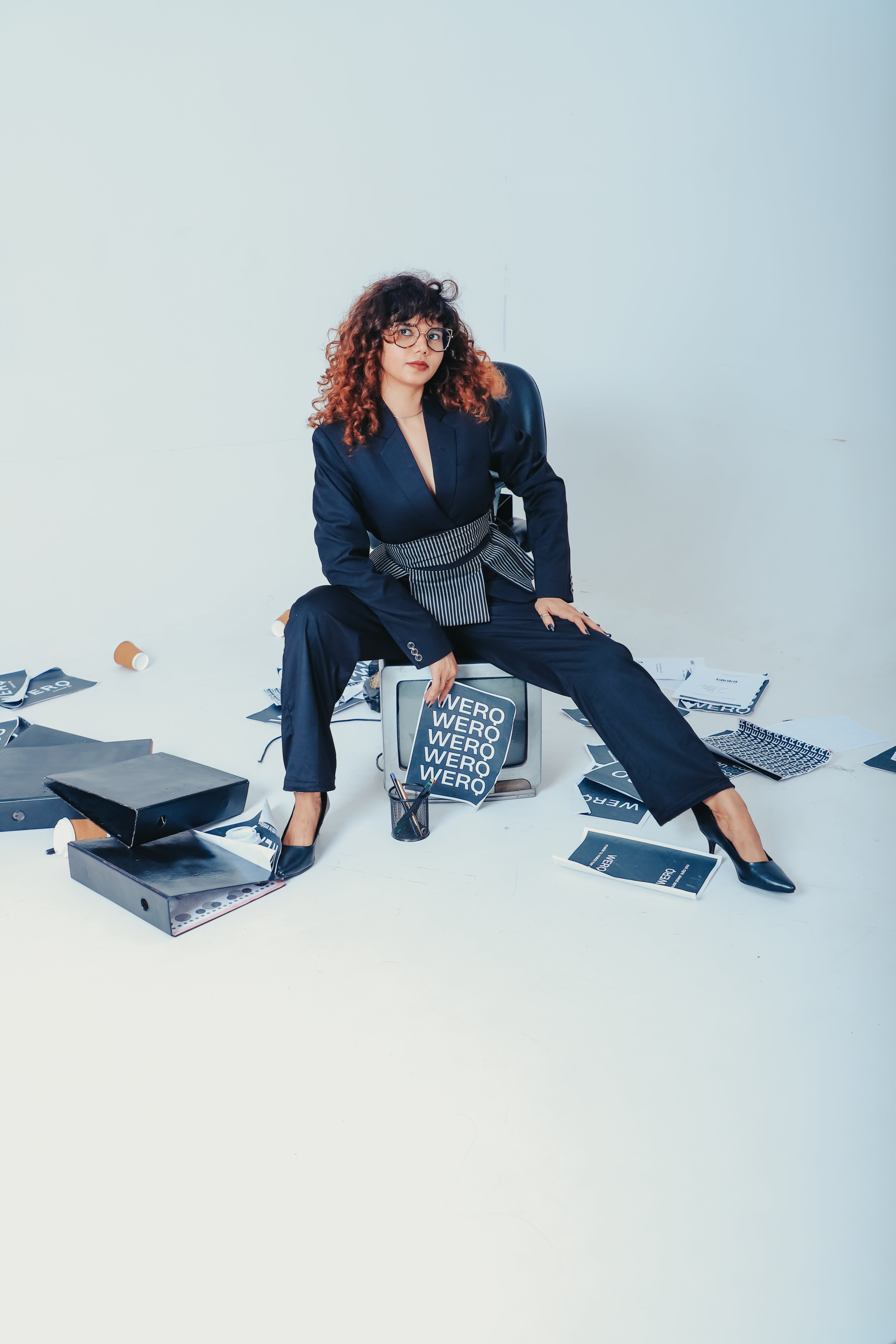 The Verdict Set – Black Pant Suit with Corset Belt