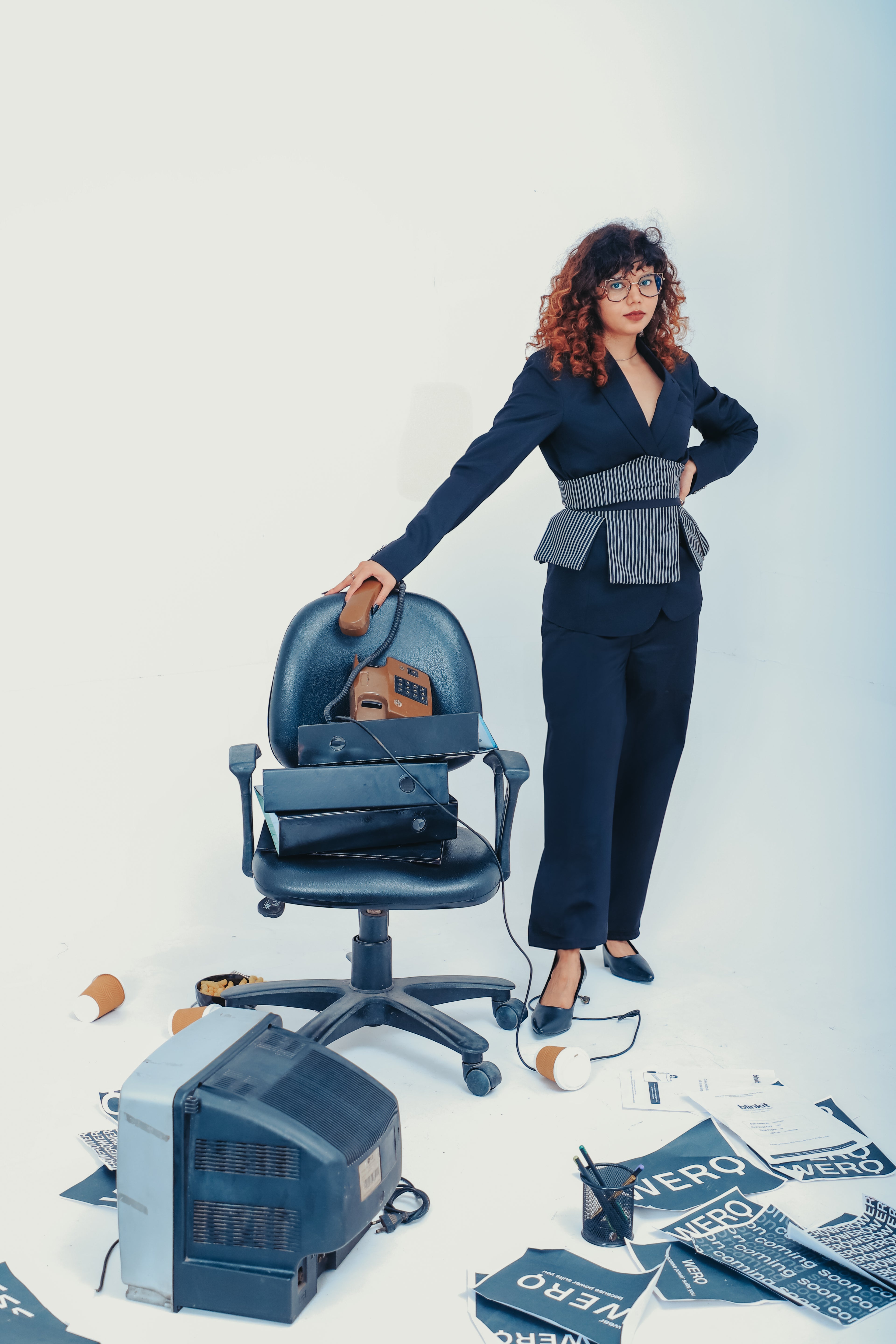 The Verdict Set – Black Pant Suit with Corset Belt