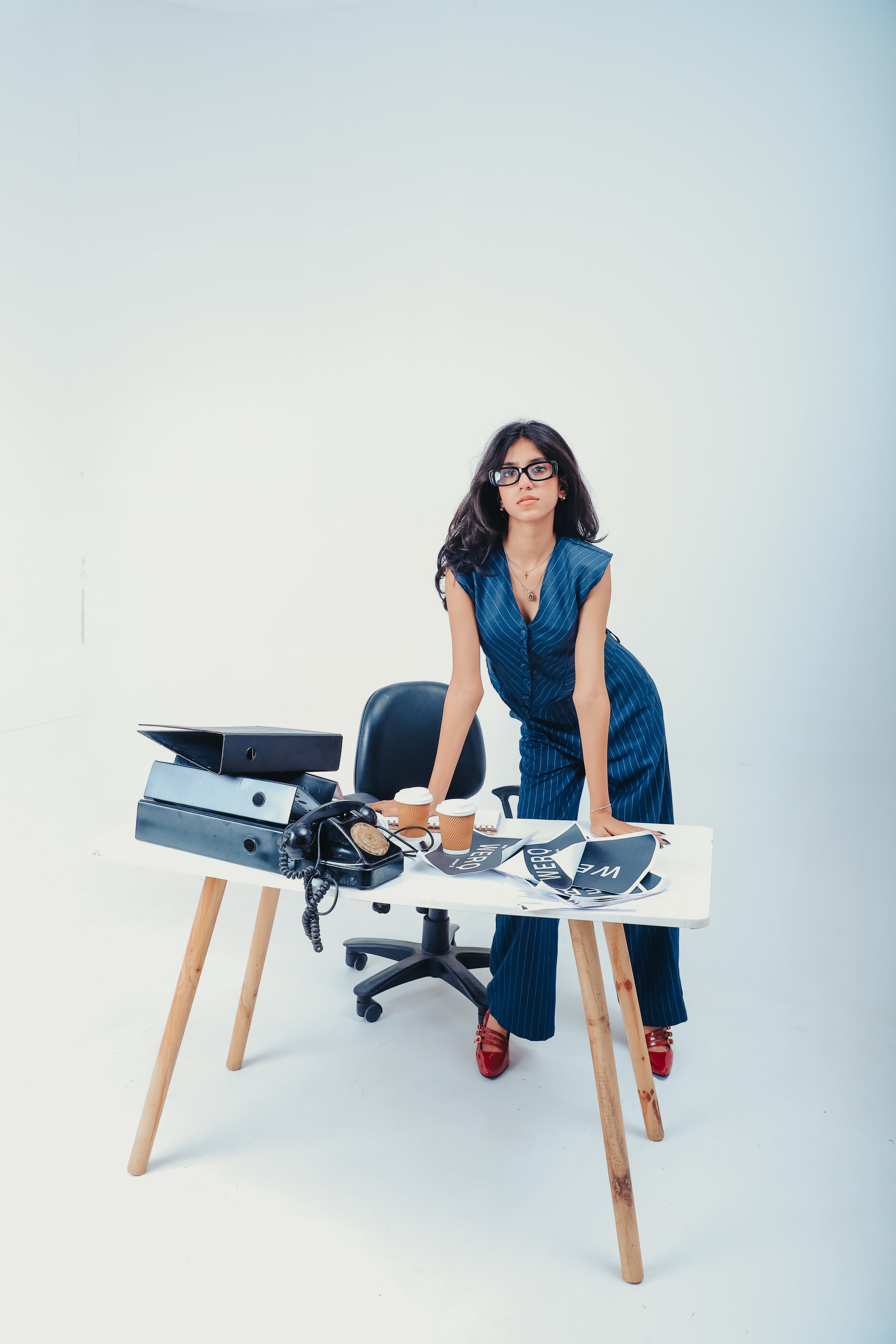 The Veto Set — Blue Pinstripe Vest & Wide-Leg Trouser Co-ord