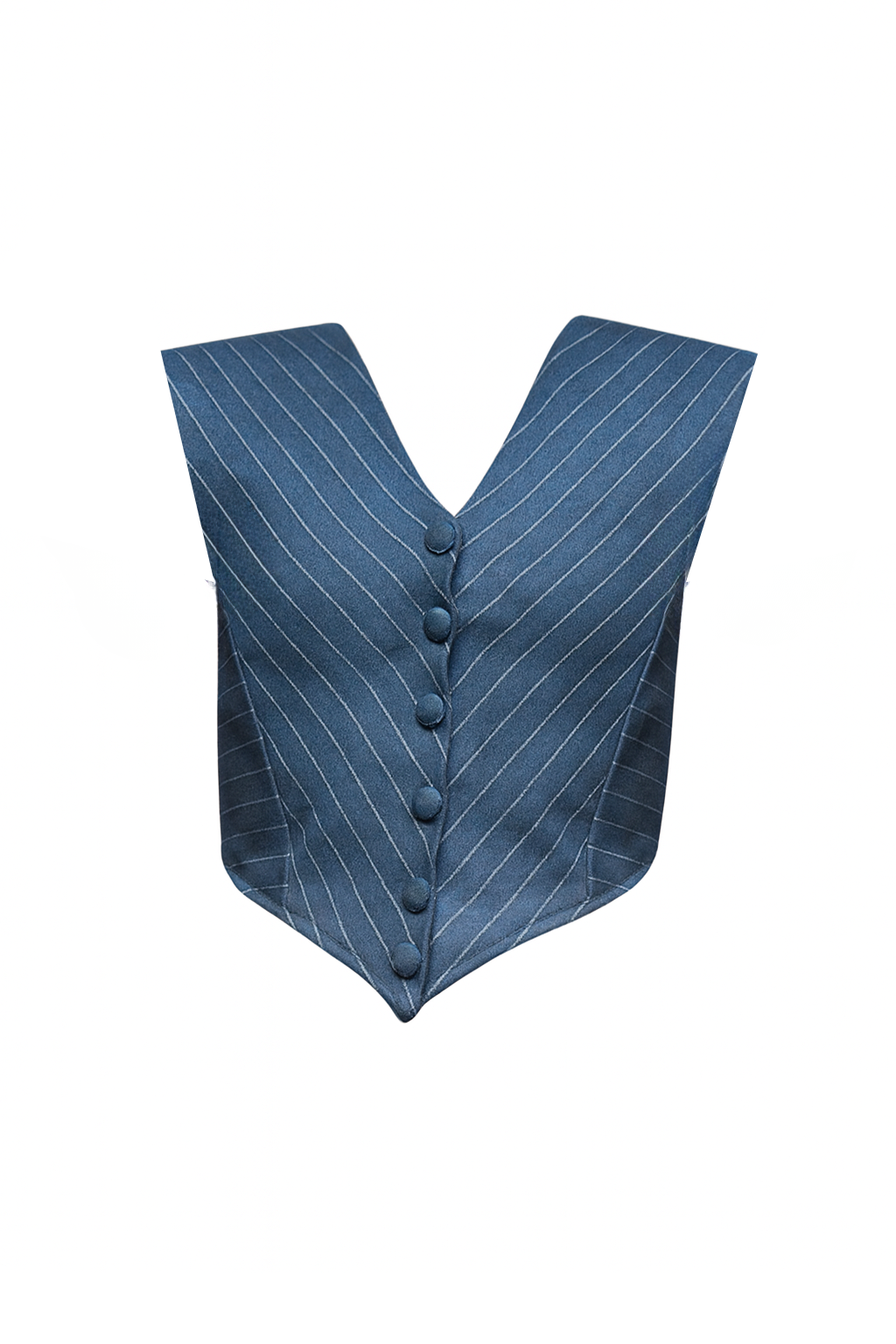 Blue pinstripe vest by werq, the veto set, the veto vest