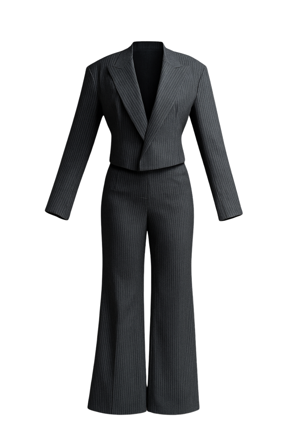 The Directive – Grey Pinstripe Suit with Boot-Cut Pants